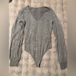 Abercrombie & Fitch Gray V-Neck Bodysuit